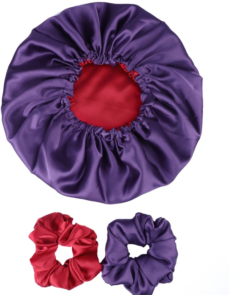 Double layer Long Satin Bonnet Sleep Cap with High Elastic Hair