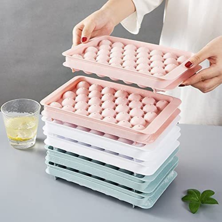 33 Grids Ice Ball Maker Mold Mini Round Ice Cube Tray Reusable with Lid  Freezer