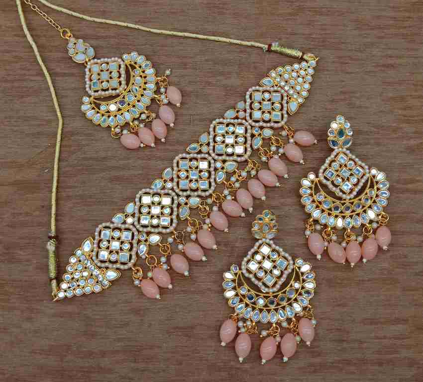 Peach colour clearance jewellery set