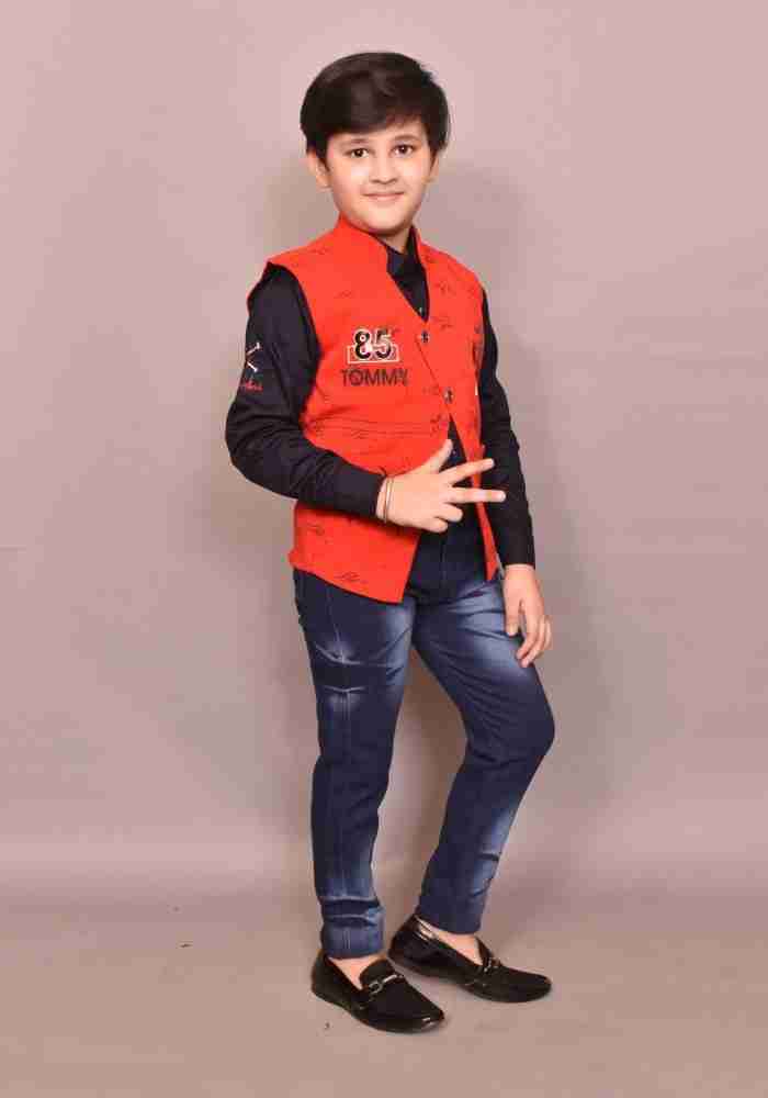 Rubi Kids Wear Boys Party Festive Waistcoat Jeans Shirt Price in