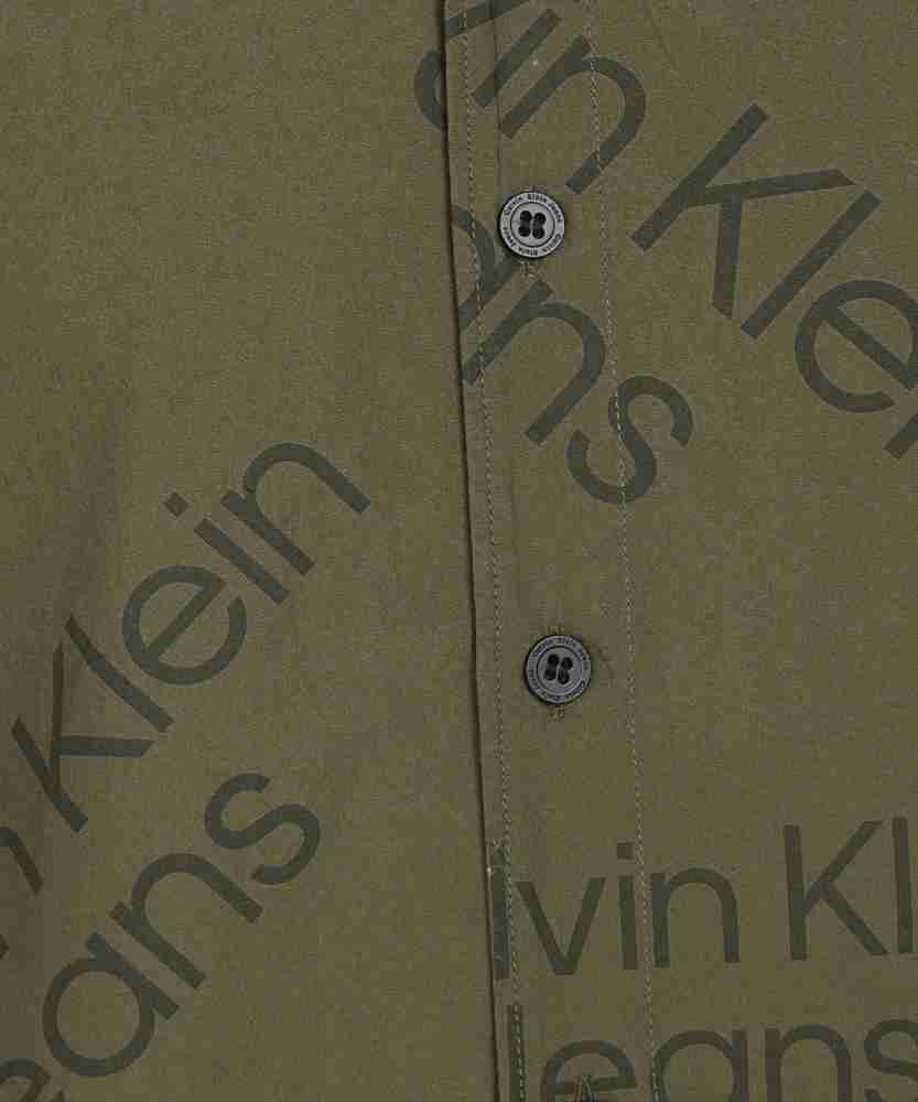 Calvin Klein Jeans Men Printed Casual Green Shirt - Buy Calvin Klein Jeans  Men Printed Casual Green Shirt Online at Best Prices in India