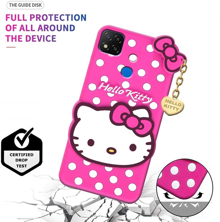 VOSKI Back Cover for Redmi 9 Hello Kitty 3D Cute Soft Silicone Rubberized Back  Cover - VOSKI 