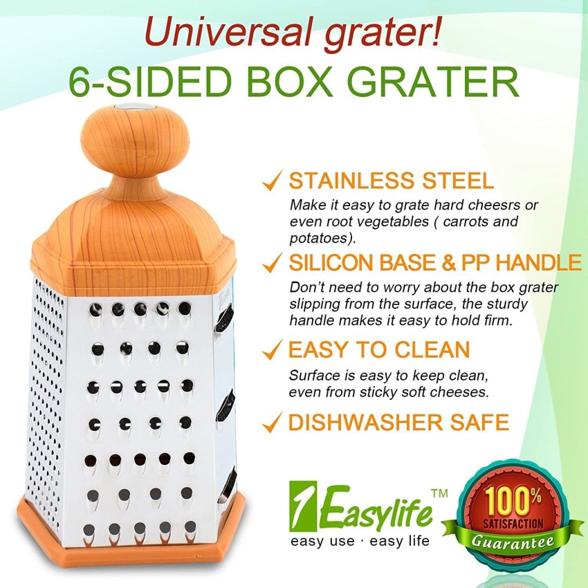 Kitchen Stainless Steel 6-sided Box Grater Vegetable Cheese Slicer