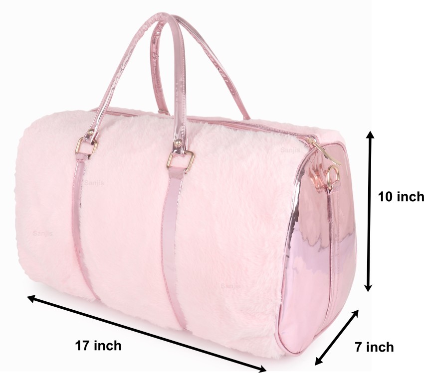 PInk popular fur duffle bag for women