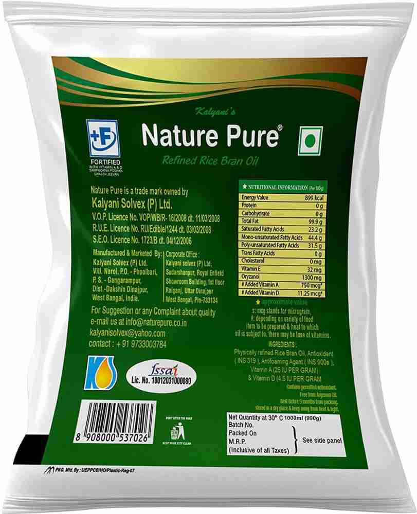 Buy Fortune Refined Oil Rice Bran 1 Ltr Pouch Online At Best Price