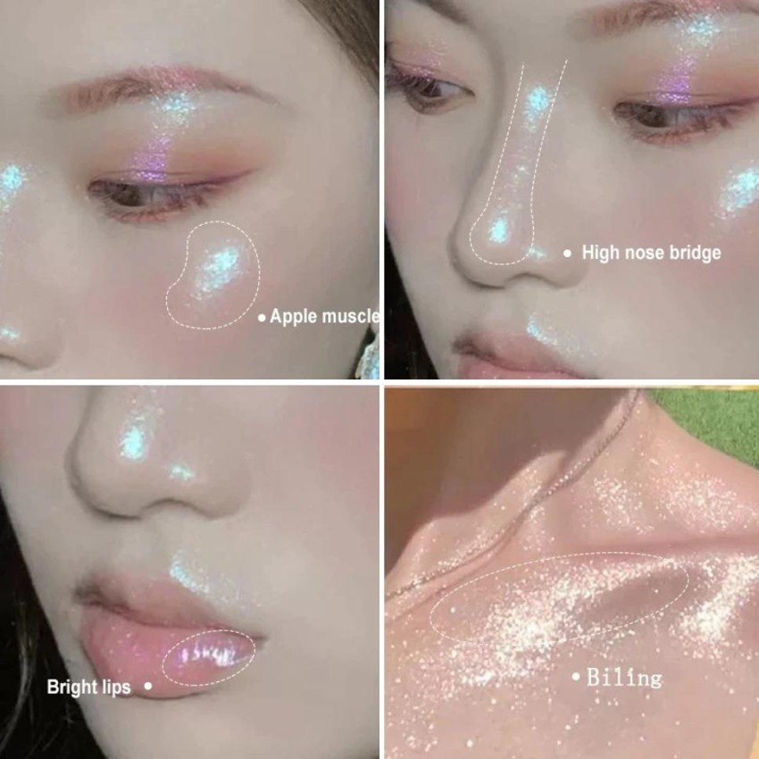 8 Colors Diamond Shimmer Glitter Highlighter Makeup Algeria
