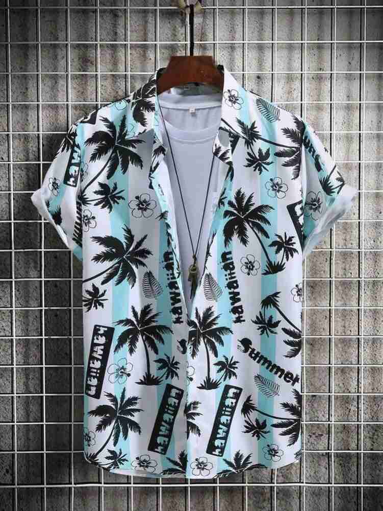 SANBROS Men Printed Beach Wear White Shirt - Buy SANBROS Men Printed Beach  Wear White Shirt Online at Best Prices in India