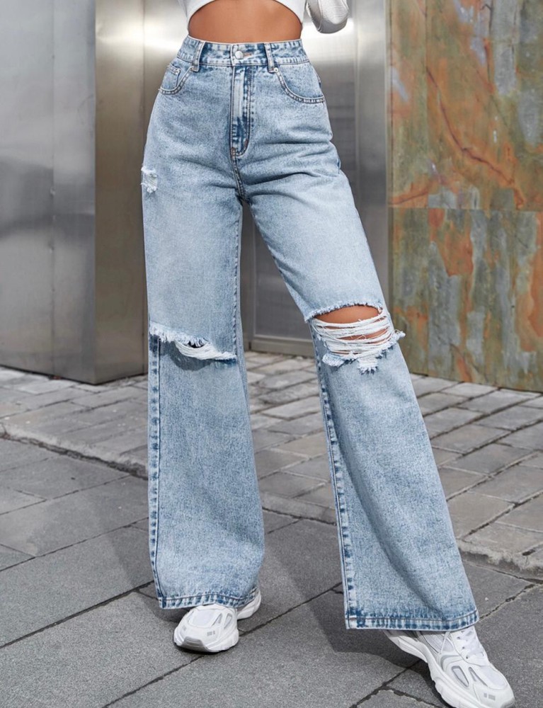 LIOAD Flared Women Blue Jeans - Buy LIOAD Flared Women Blue Jeans Online at  Best Prices in India