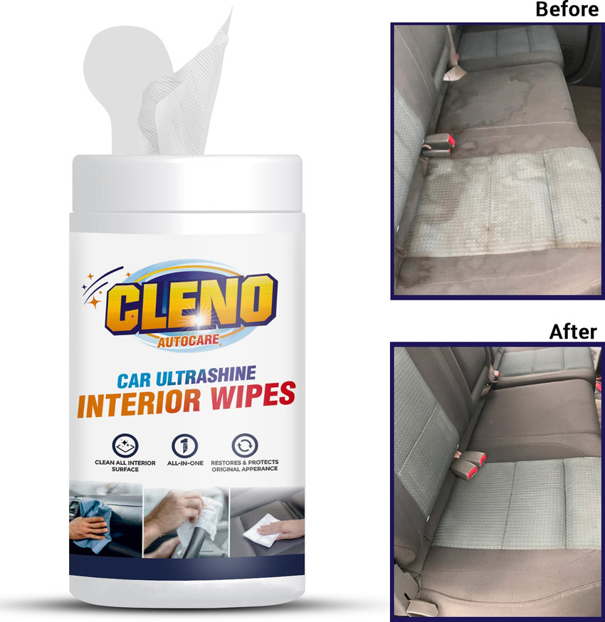 CLENO Car Ultrashine Interior Wipes Clean All Car Interior 50 Wipes Ready to Use Wipes Price in India Buy CLENO Car Ultrashine Interior Wipes Clean All Car Interior 50