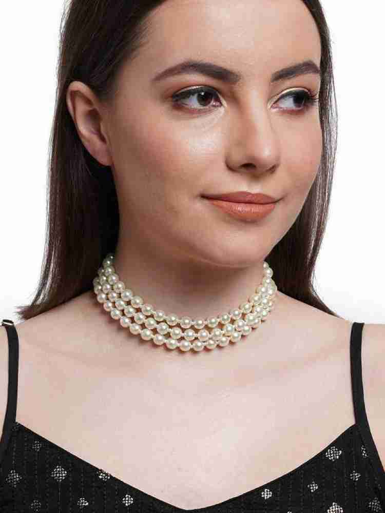 Layered pearl choker store