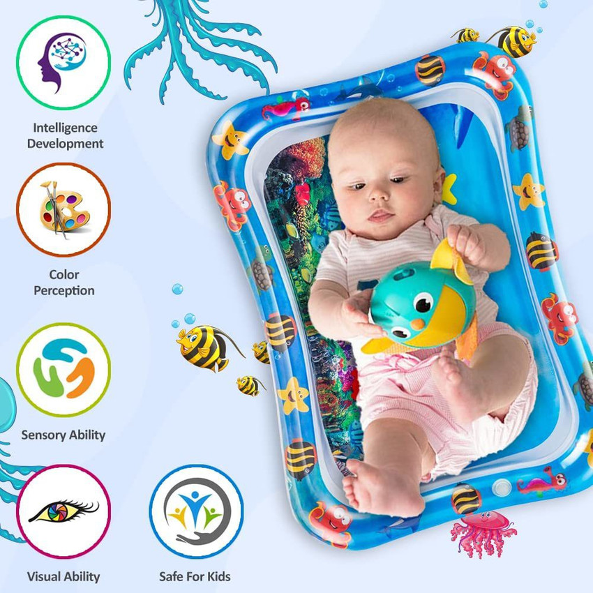 ONLINEZONE Tummy Time Water Mat for Babies to Play Water Bed for