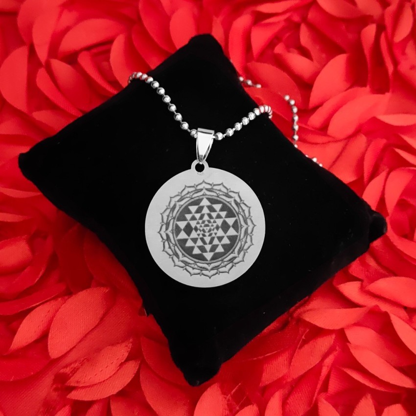 Sri Yantra Mandala small brass pendant Sacred Geometry Necklace