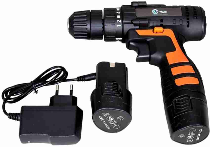 VOLTZ 112pcs Drill Tools Kits 12 V Cordless Drill 2pcs battery