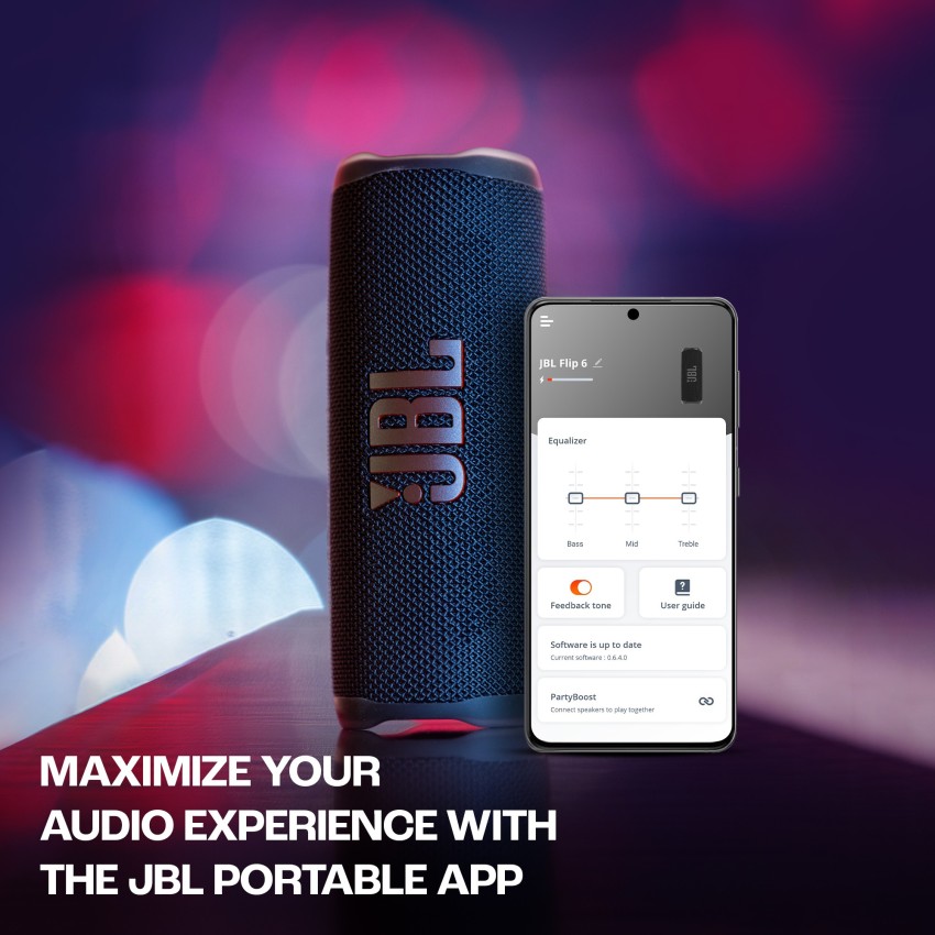 Buy JBL Flip 6 with 12Hr Playtime, Customize Audio by JBL App,IP67 Rating,  Portable 30 W Bluetooth Speaker Online from