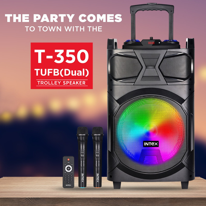 Buy Intex T 350 TUFB Dual Trolley Speaker 60 W Bluetooth Party