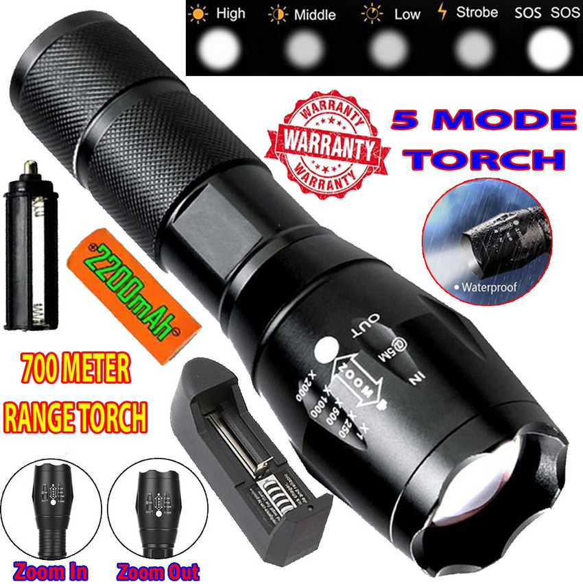Small Sun New 5 Mode LED Torch with Super Bright Technology