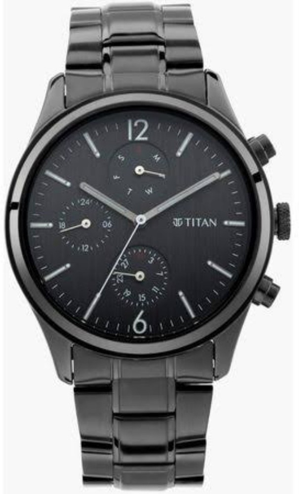 Titan black analog watch cheap