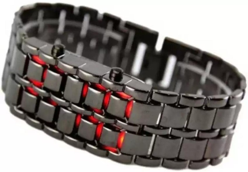 QALIBA Metal Chain Strap Led Digital Watch chain model LED