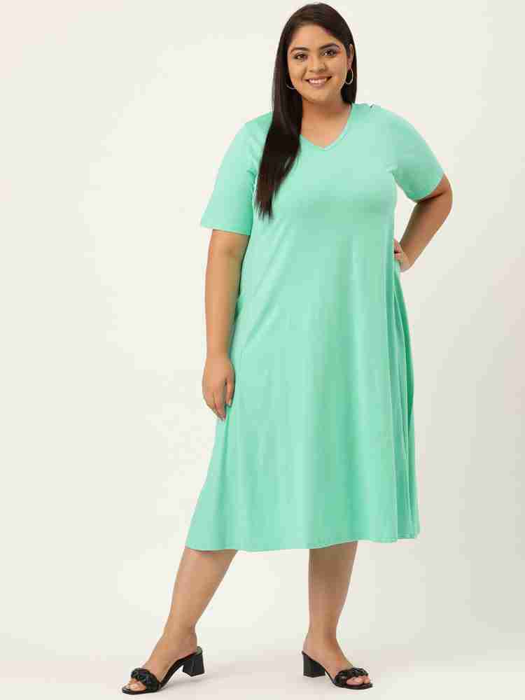 theRebelinme Women A-line Dark Green Dress - Buy theRebelinme