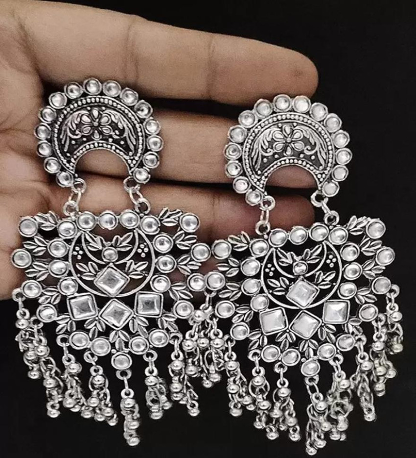 Silver online jhumkas flipkart