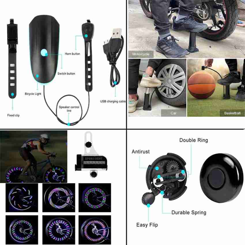 SHIVEXIM Bicycle Accessories New Hot Combo 8 Pcs LED Front