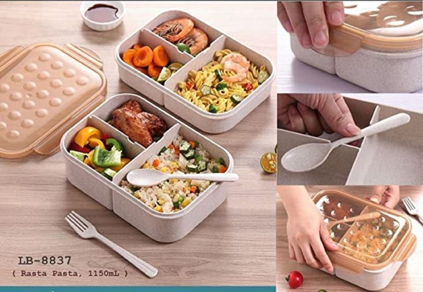 Buy NAVRANGI Lunch Box with Fork & Spoon, Lunch Box 1150 ML 3