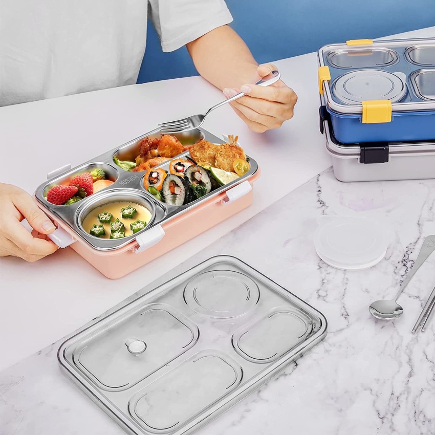 XIZOEN Stainless Steel 4 Compartment Lunch Box