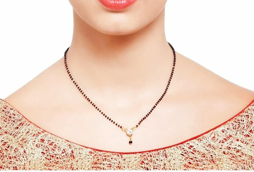 ISHANVI CREATION Brass Mangalsutra Diamond Mangalsutra Gold Plated