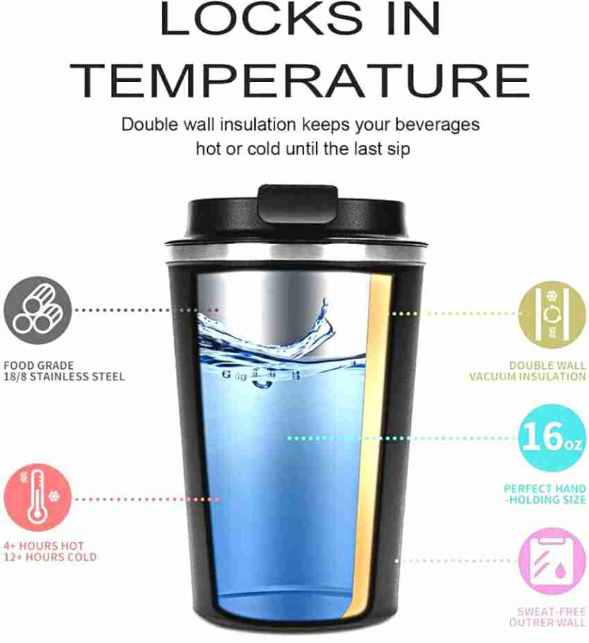 Portable 510ML 16OZ coffee mug double wall stainless steel vacuum thermos  water bottle with lid