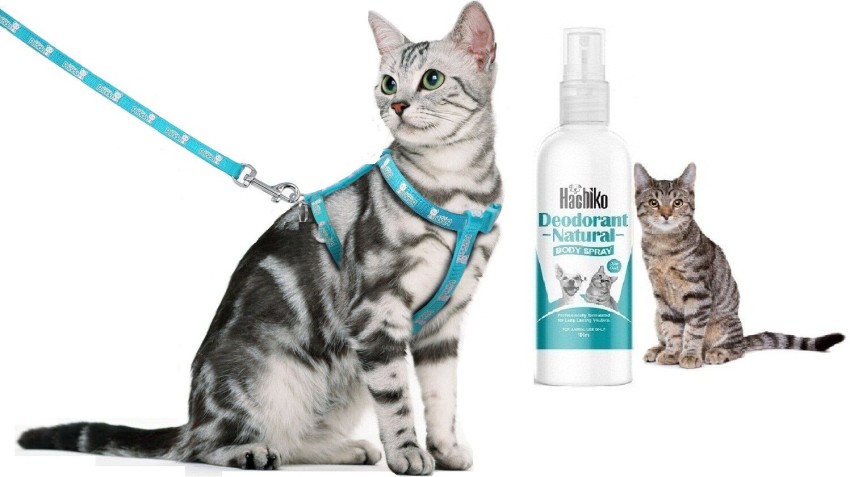 Hachiko Cat Collar Harness with Leash Amazing Body Spray Set