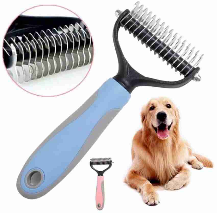 Getko With Device Grooming Rake 2 Sides dematting Comb Dog Brush Undercoat rake for Dogs Cats Rakes for Dog Cat Price in India Buy Getko With Device Grooming Rake 2 Sides dematting Comb Dog