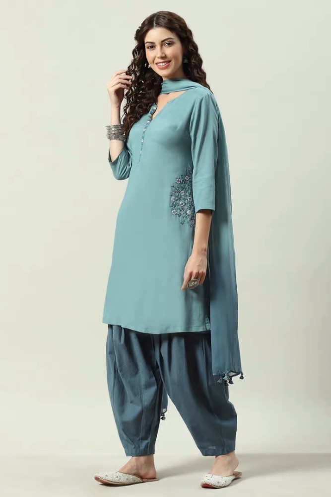 BIBA Solid Kurta Salwar Dupatta Set Buy BIBA Solid Kurta