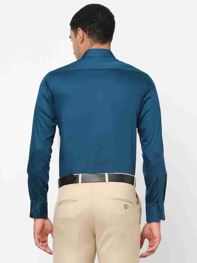 Buy Men Blue Classic Fit Solid Full Sleeves Formal Shirt Online - 747944