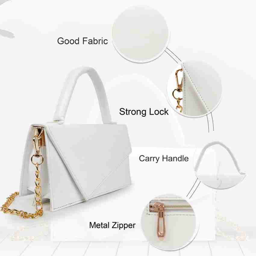 YOYOWING White Sling Bag Stylish Fancy Design Shoulder Chain Strap Crossbody  Slingbag For Women White - Price in India