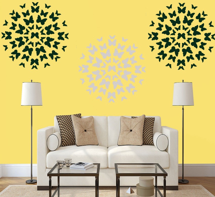PARDECO For Home Decoration Design Diy Reusable Wall Paint Design Butterfly  Circle wall Paint Design Reusable Sheet Size 16X24 Inch. Butterfly Stencil  Price in India - Buy PARDECO For Home Decoration Design