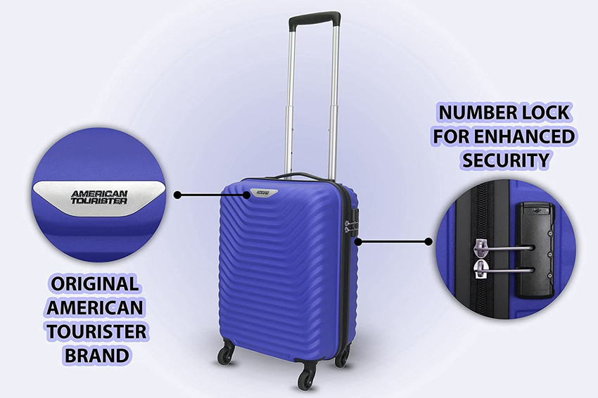 AMERICAN TOURISTER 55cm Cabin Luggage Polypropylene Hard Luggage Small Size Trolley Blue Expandable Check in Suitcase 4 Wheels 22 inch Blue Price in India Flipkart