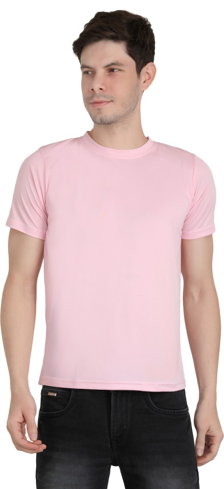 Buy Teemoods Mens Polyester Round Neck Dark Pink T Shirt at