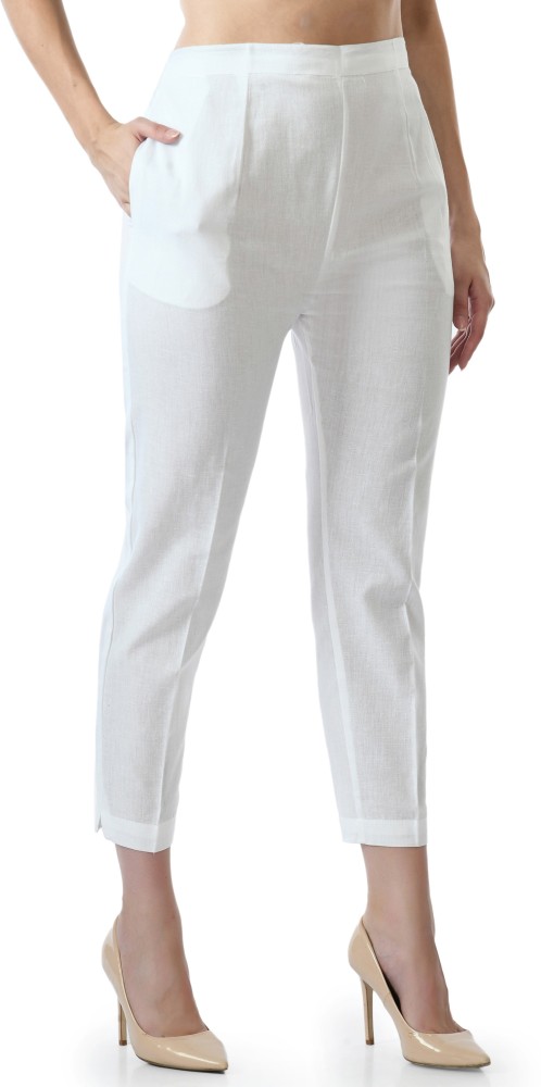 City Fashion Regular Fit Women White Trousers - Buy City Fashion
