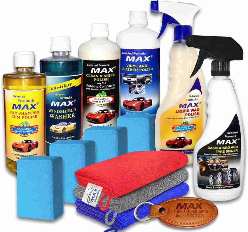 MAX Professional Car Care Kit of 6 Products with 3 Pcs Microfiber