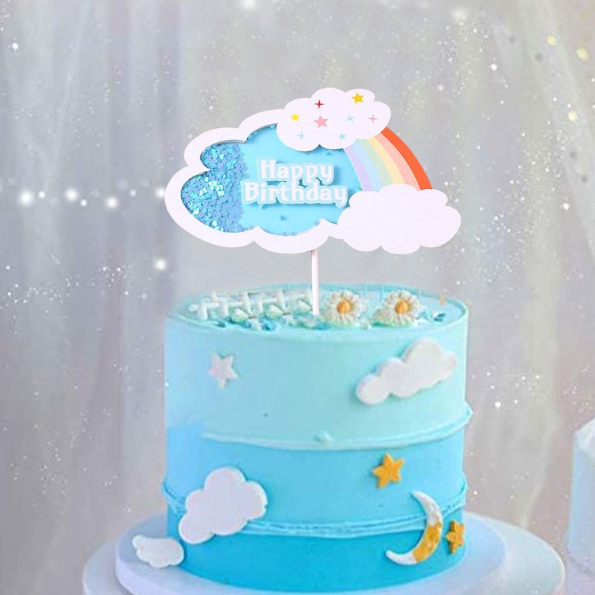 Rainbow & Clouds Two Tier Cake - Peggy Porschen London– Peggy Porschen  Cakes Ltd