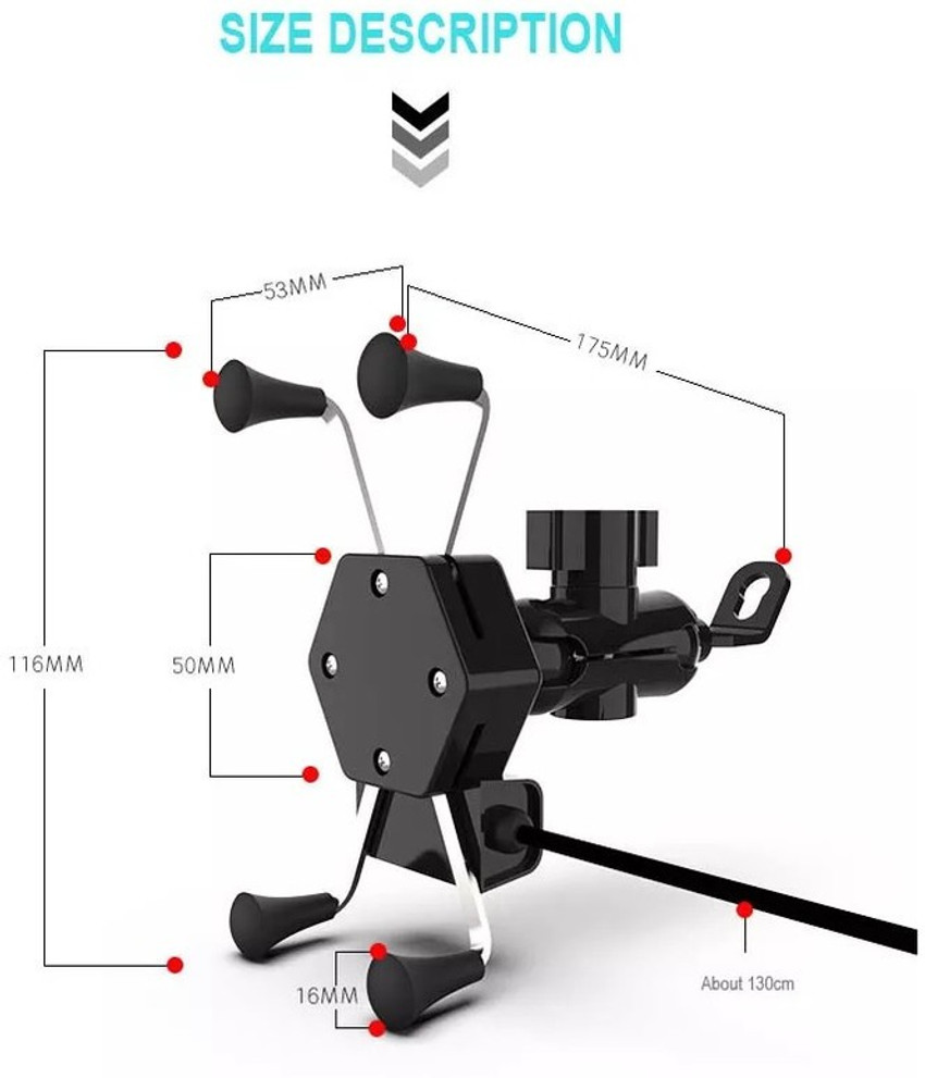 Bike mobile holder with charger flipkart hot sale