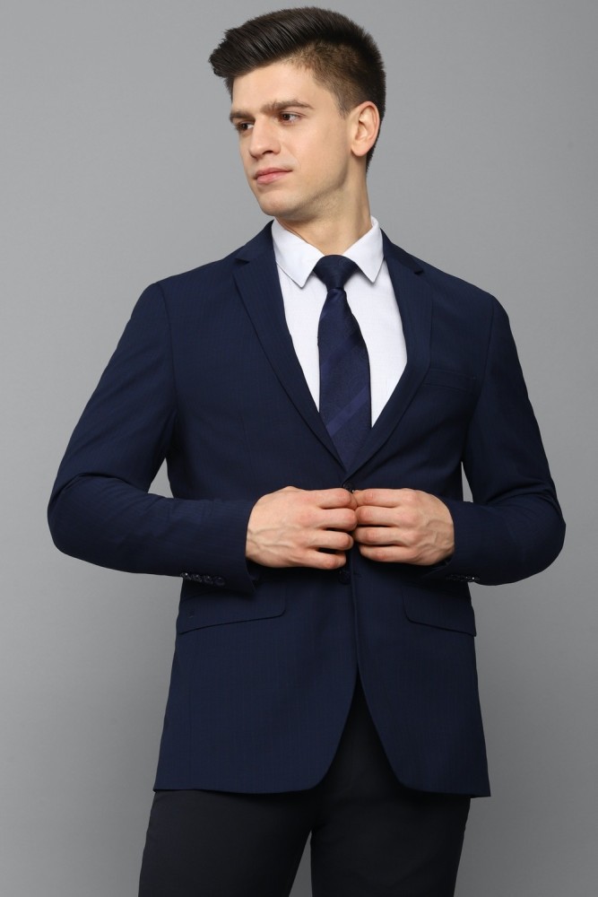 Buy Louis Philippe Permapress Blue Single Breasted Slim Fit Finest