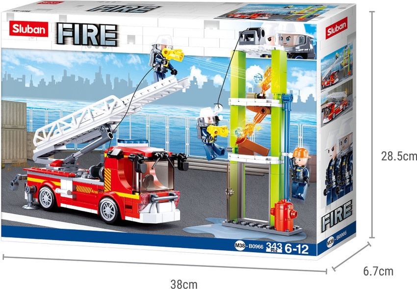 Sluban Fire Engine Large Building Blocks Construction Toy for