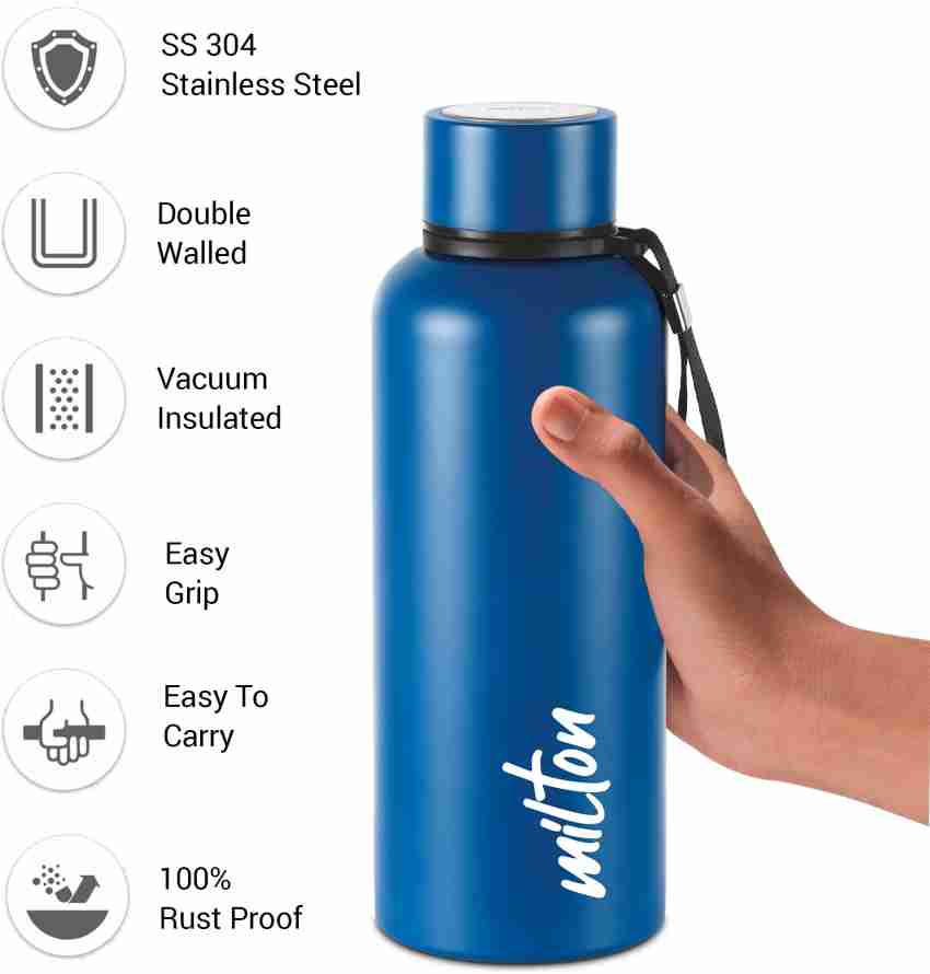 Milton Thermosteel Flip Lid 750, Double Walled Vacuum Insulated Thermos 750 ml | 25 oz | 24 Hours Hot and Cold Water Bottle with Cover, Stainless