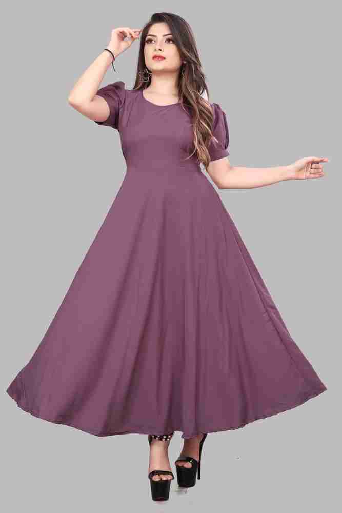 Qena Women Maxi Purple Dress Buy Qena Women Maxi Purple Dress Online at Best Prices in India Flipkart