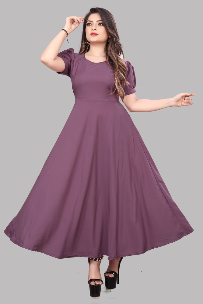 ZAYNFASHION Women Gown Purple Dress Buy ZAYNFASHION Women Gown Purple Dress Online at Best Prices in India Flipkart