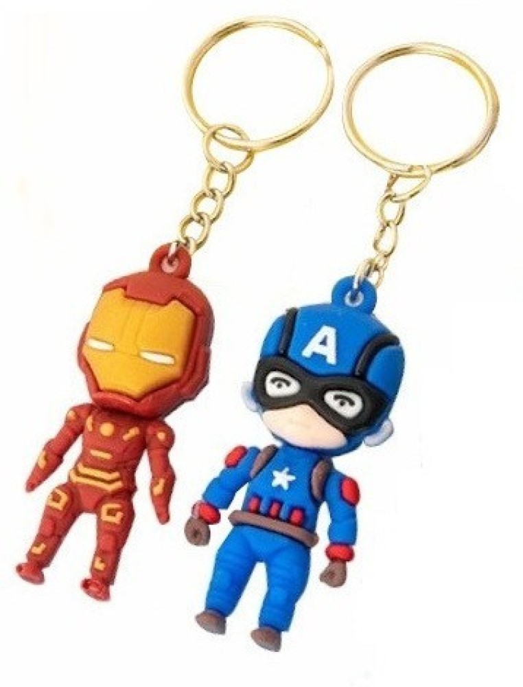 Spiderman Keychain Cute Doll Iron Man Captain America Action