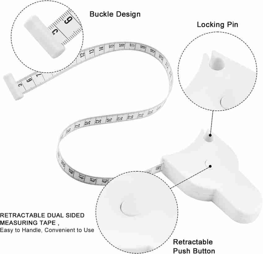 Body Tape Measure 2PCS, Body Measuring Tape for Weight Loss, Ergonomic  Design, Lock Pin and Push Button Retractable, and Another 60-Inch Double  Scale