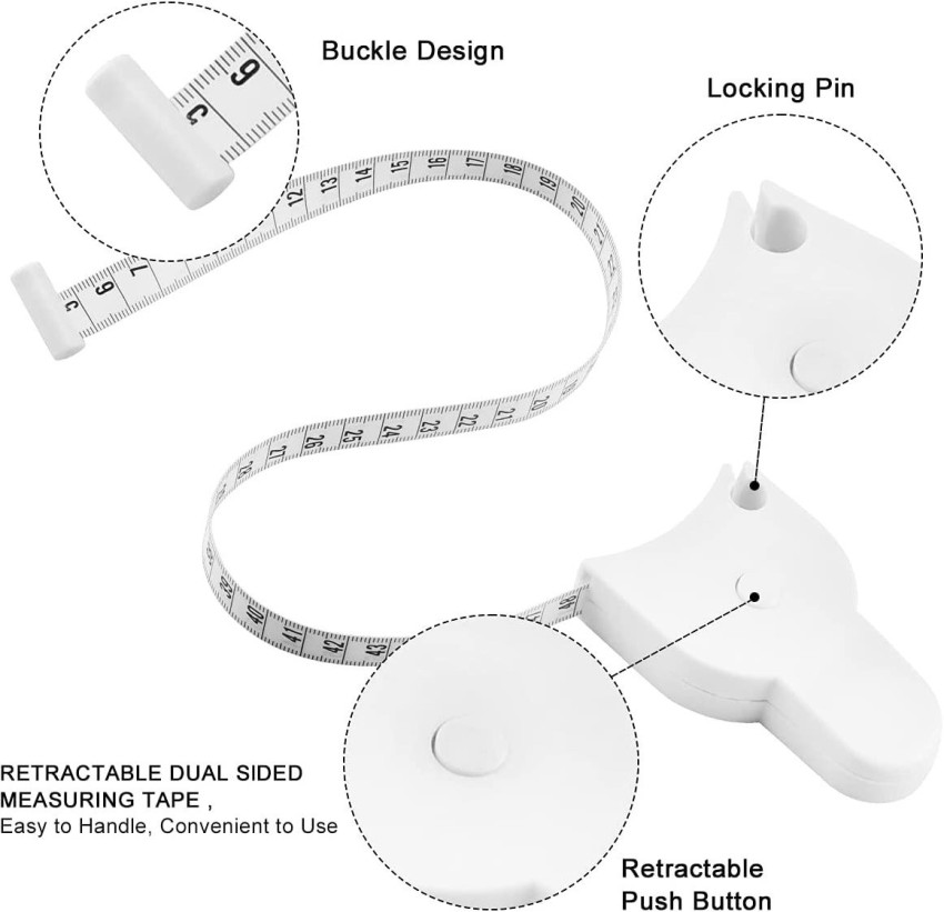 Retractable Measuring Tape, Double-Scale Soft Sewing Tape Push Button