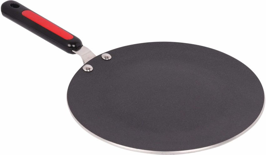 4mm Thick Aluminium Gas & Induction Base Chapati Roti Tawa, Dia 27.5 cm,  Silver